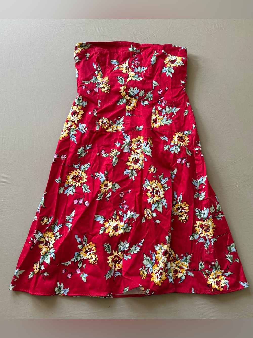 Vintage Sheri Martin Strapless A-Line Floral Dress